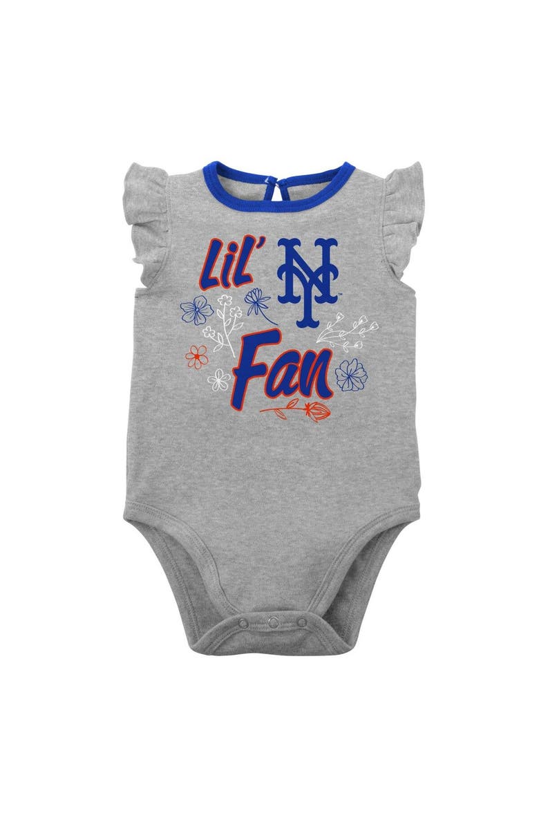 Outerstuff Infant Royal/Heather Gray New York Mets Little Fan Two-Pack Bodysuit Set, Alternate, color, Royal