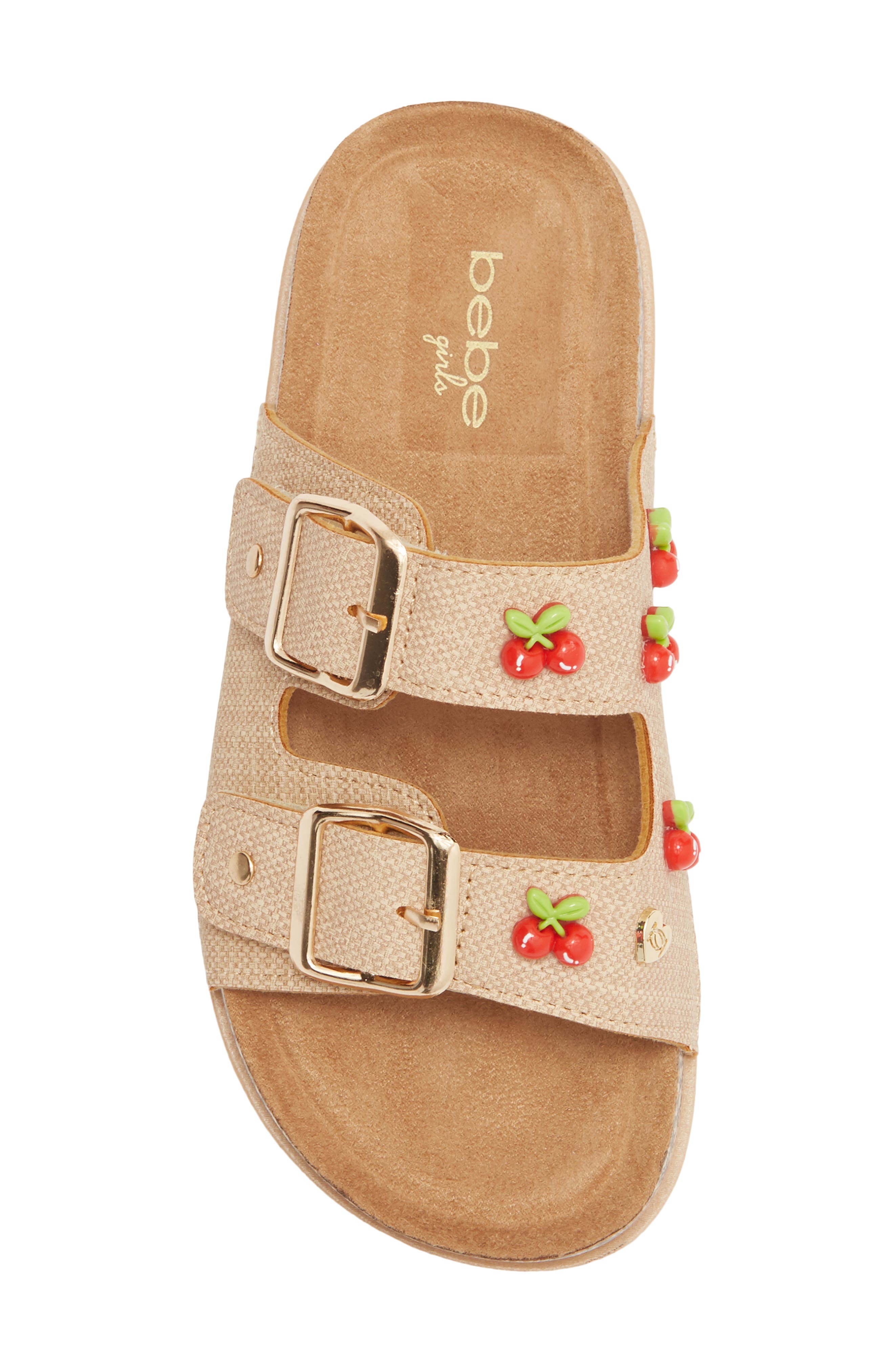 bebe Kids' Cherries Sandal, Alternate, color, Tan