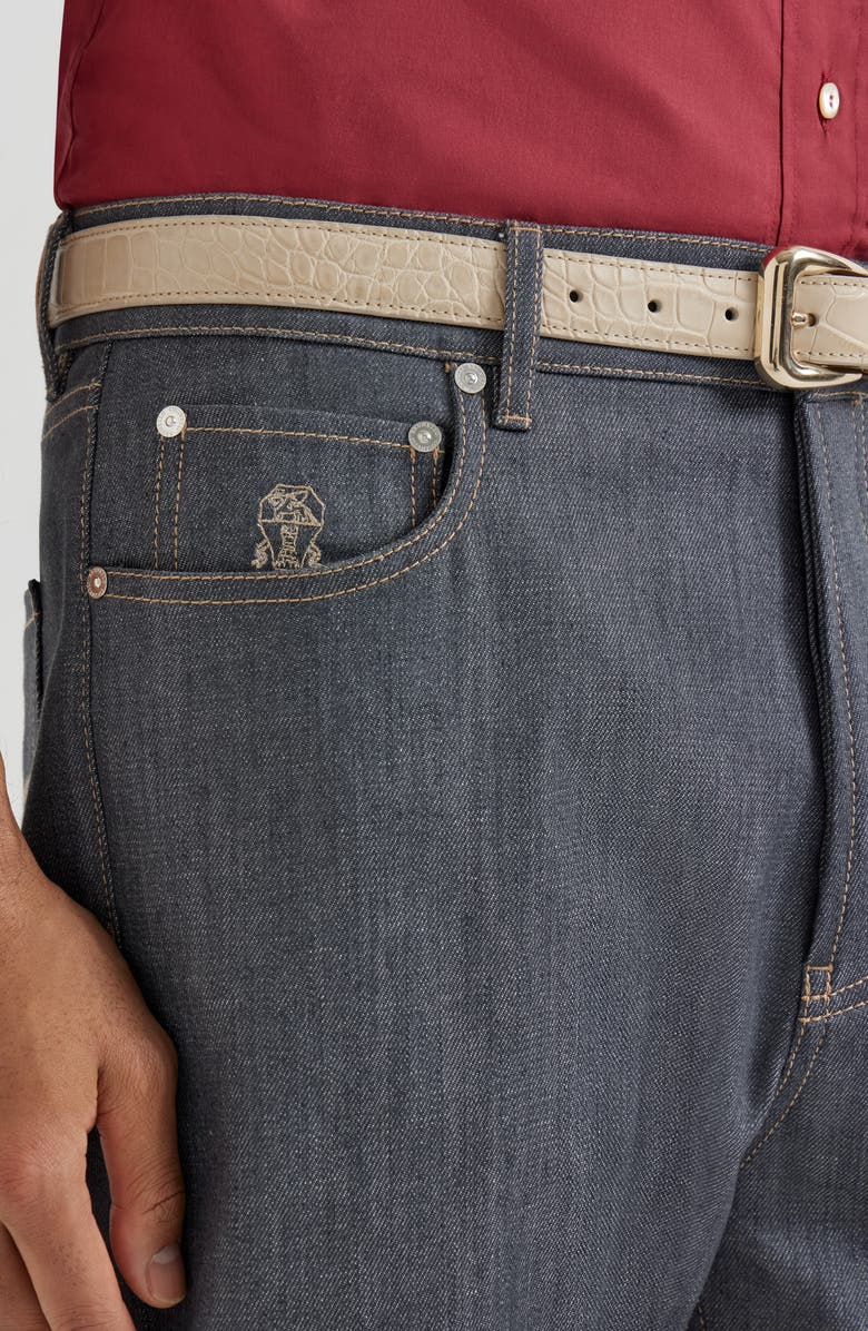 Brunello Cucinelli Comfort denim trousers, Alternate, color, Medium Grey