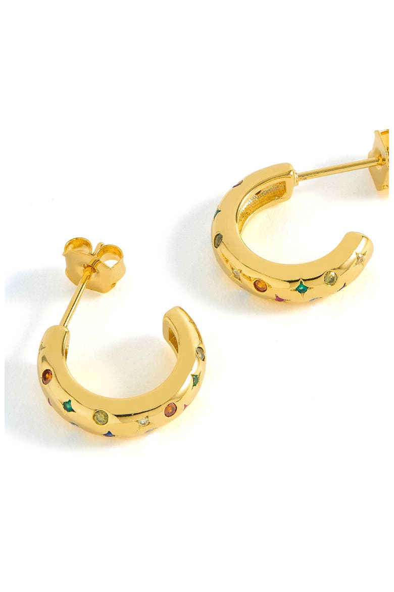 Chubby Rainbow Celestial Hoop Earrings, Main, color, GOLD