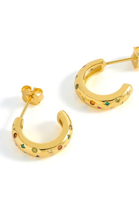 Chubby Rainbow Celestial Hoop Earrings