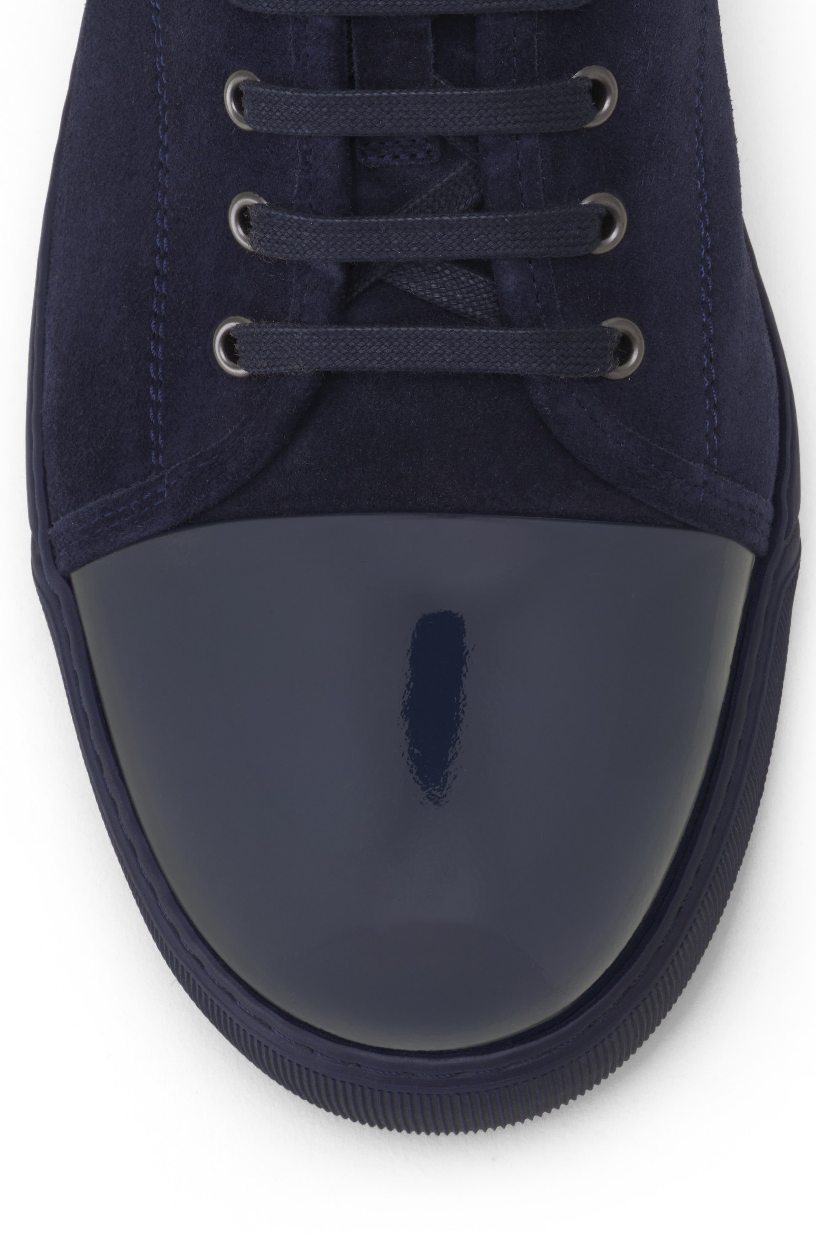 Lanvin Dbb1 Patent Leather And Suede Sneakers, Alternate, color, Navy Blue/Navy Blue