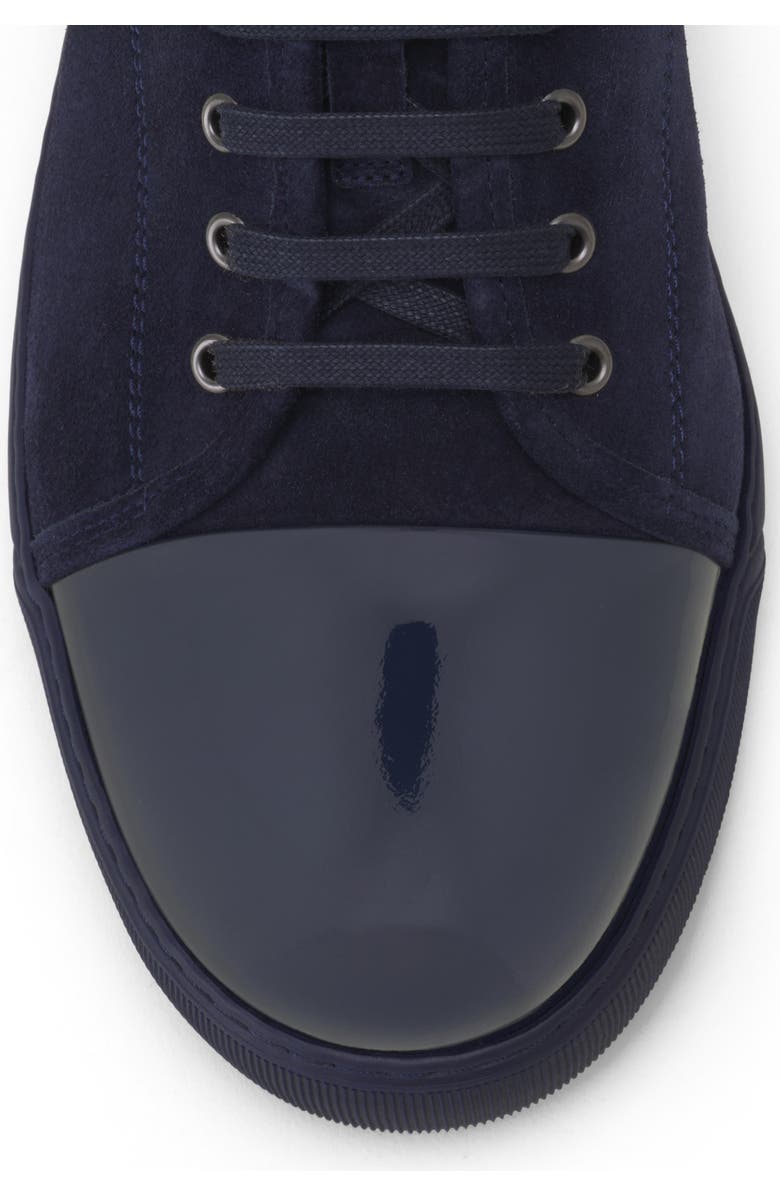 Lanvin Dbb1 Patent Leather And Suede Sneakers, Alternate, color, Navy Blue/Navy Blue