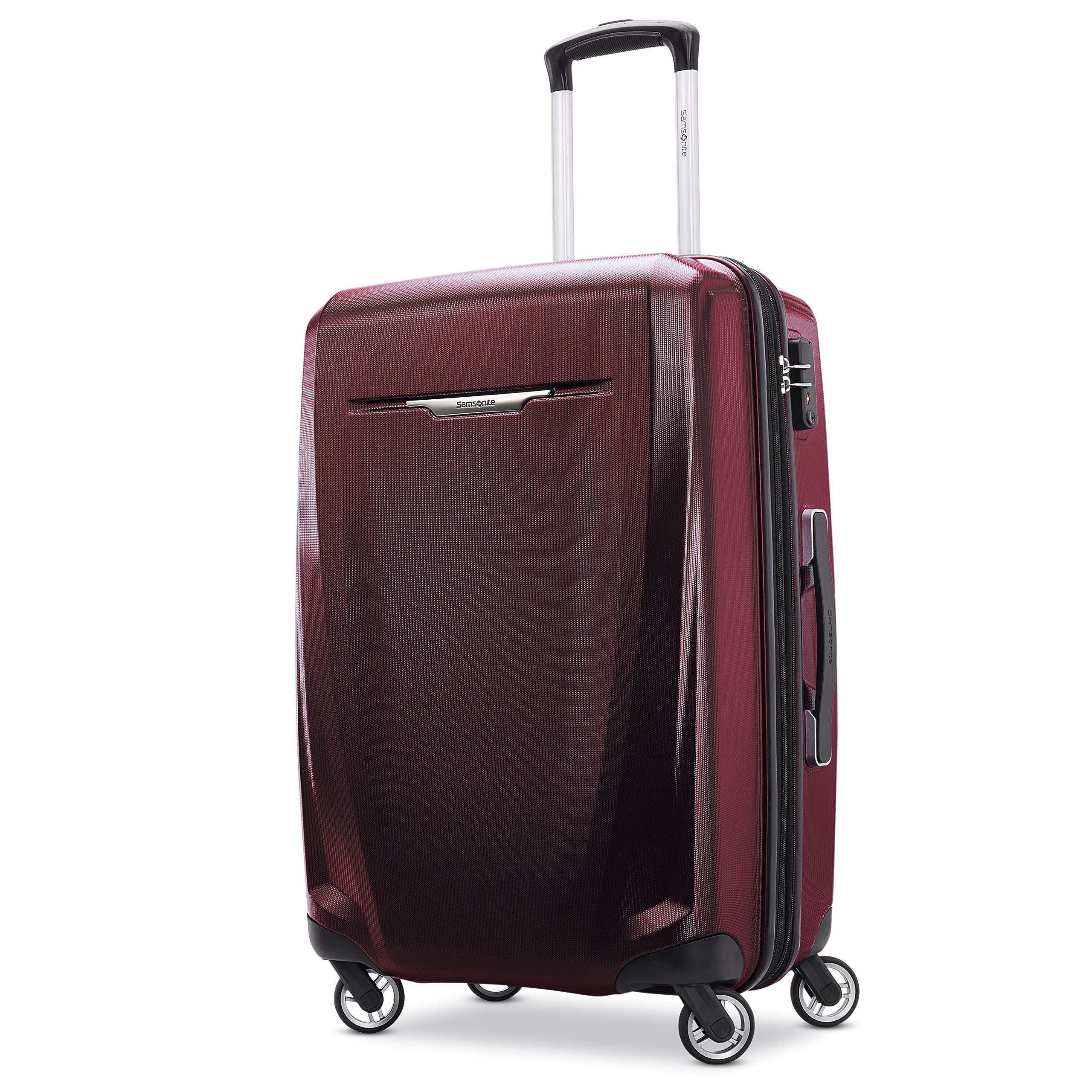 Samsonite Winfield 3 DLX Checked-Medium Spinner, Main, color, Burgundy