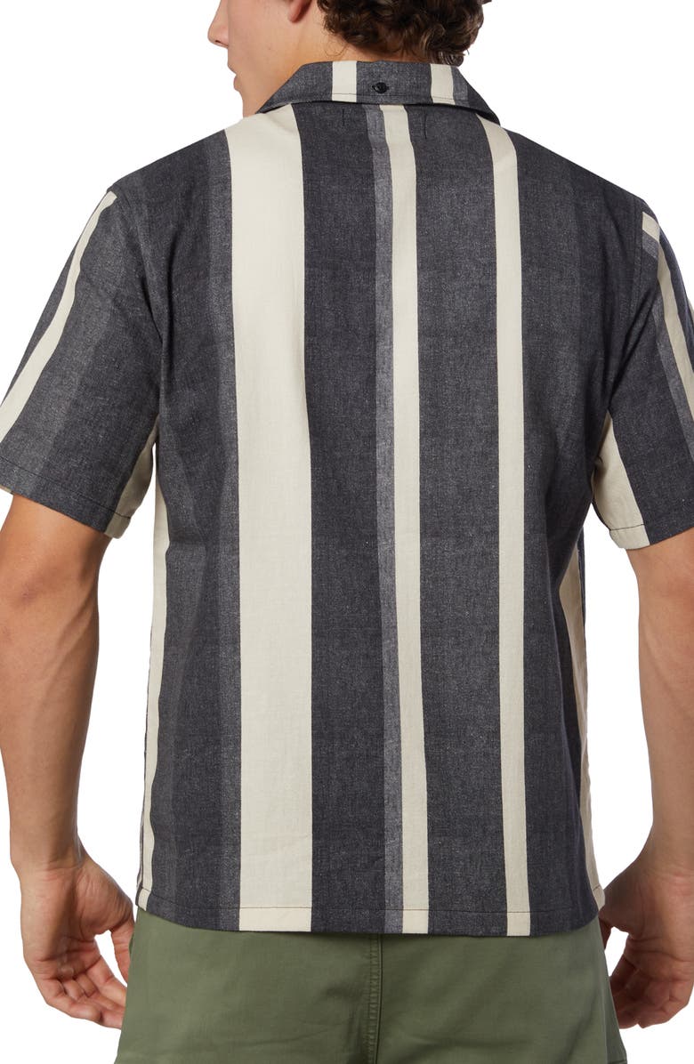 Ezekiel Newcastle Short Sleeve Cotton Camp Shirt, Alternate, color, Black