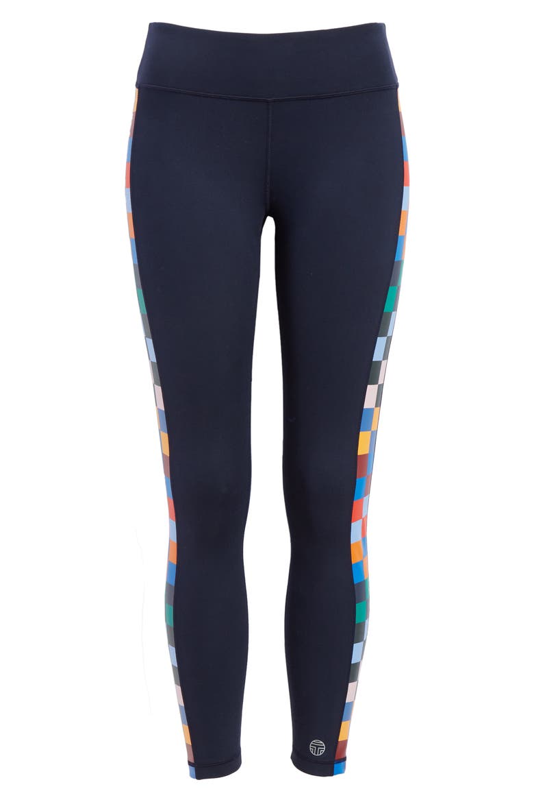 Tory Sport Checker 7/8 Leggings, Alternate, color, TORY NAVY