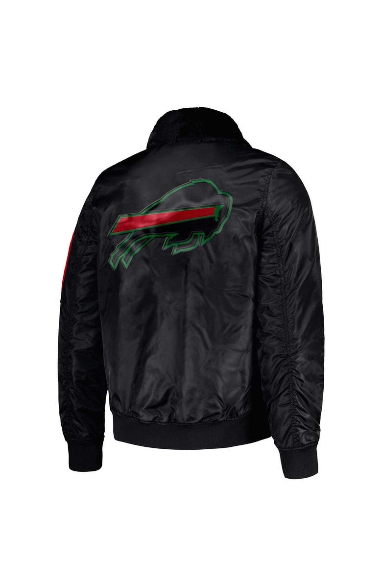 STARTER Men's Starter x Ty Mopkins Black Buffalo Bills Black History Month Satin Full-Zip Jacket, Alternate, color, 