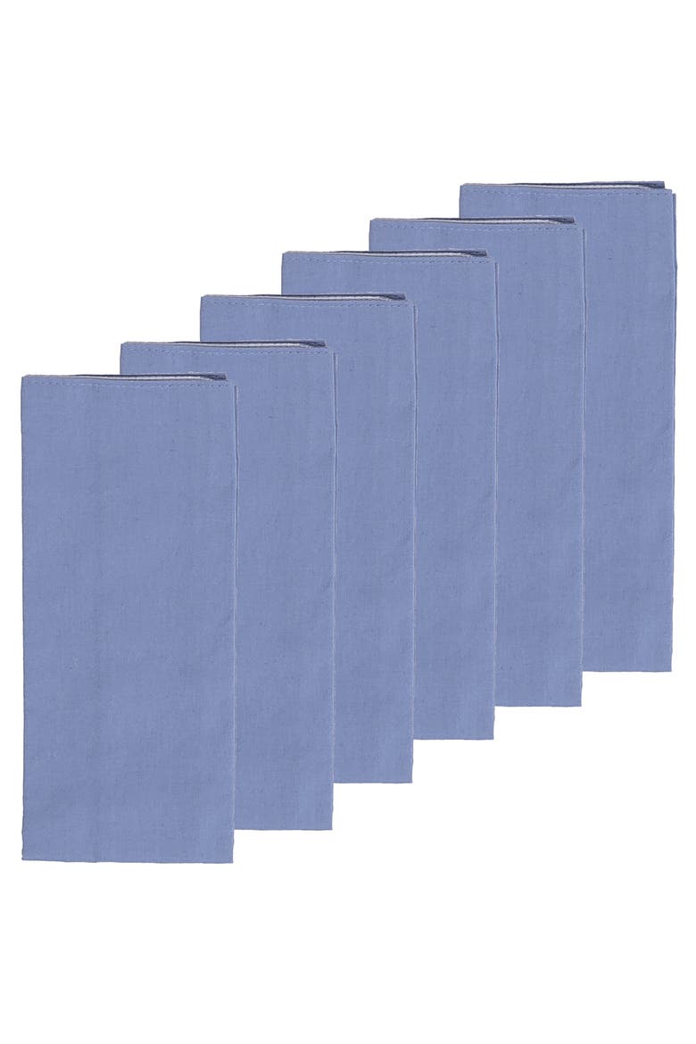 Periwinkle Set of 6 Cloth Napkins, Alternate, color, Blue