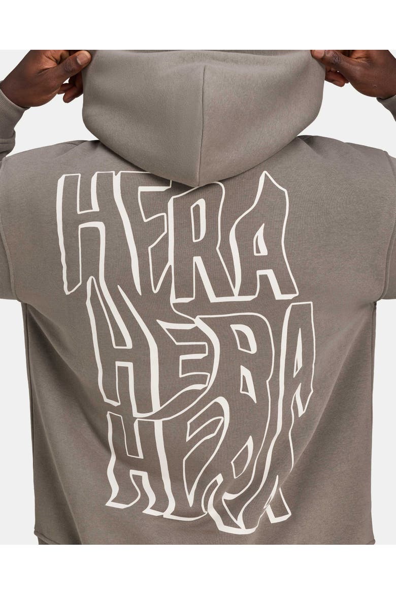 Grafitti Print Oversized Hoodie, Alternate, color, Marsh Grey