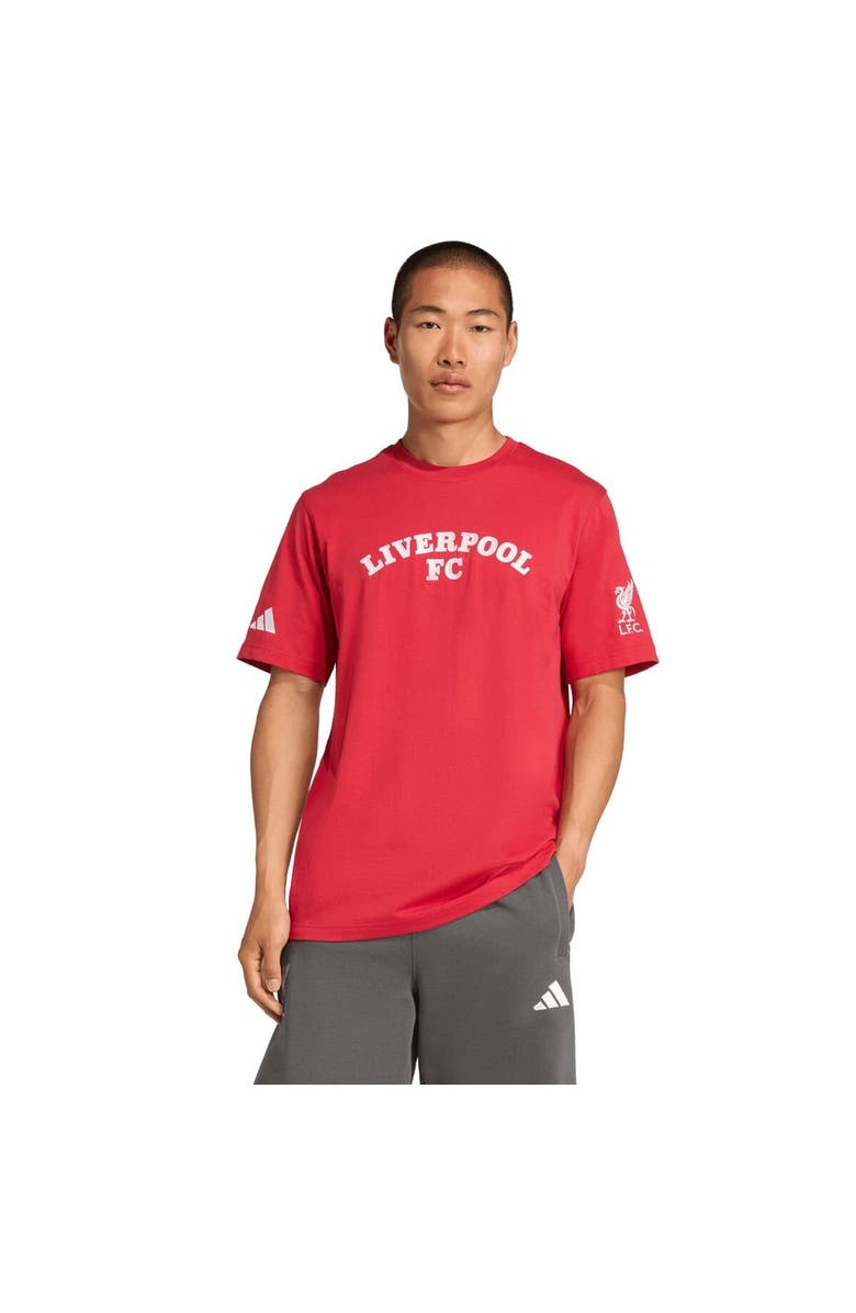adidas Men's adidas Red Liverpool Wordmark T-Shirt, Main, color, Red