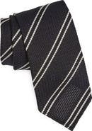 Drake's Double Stripe Grenadine Silk Tie