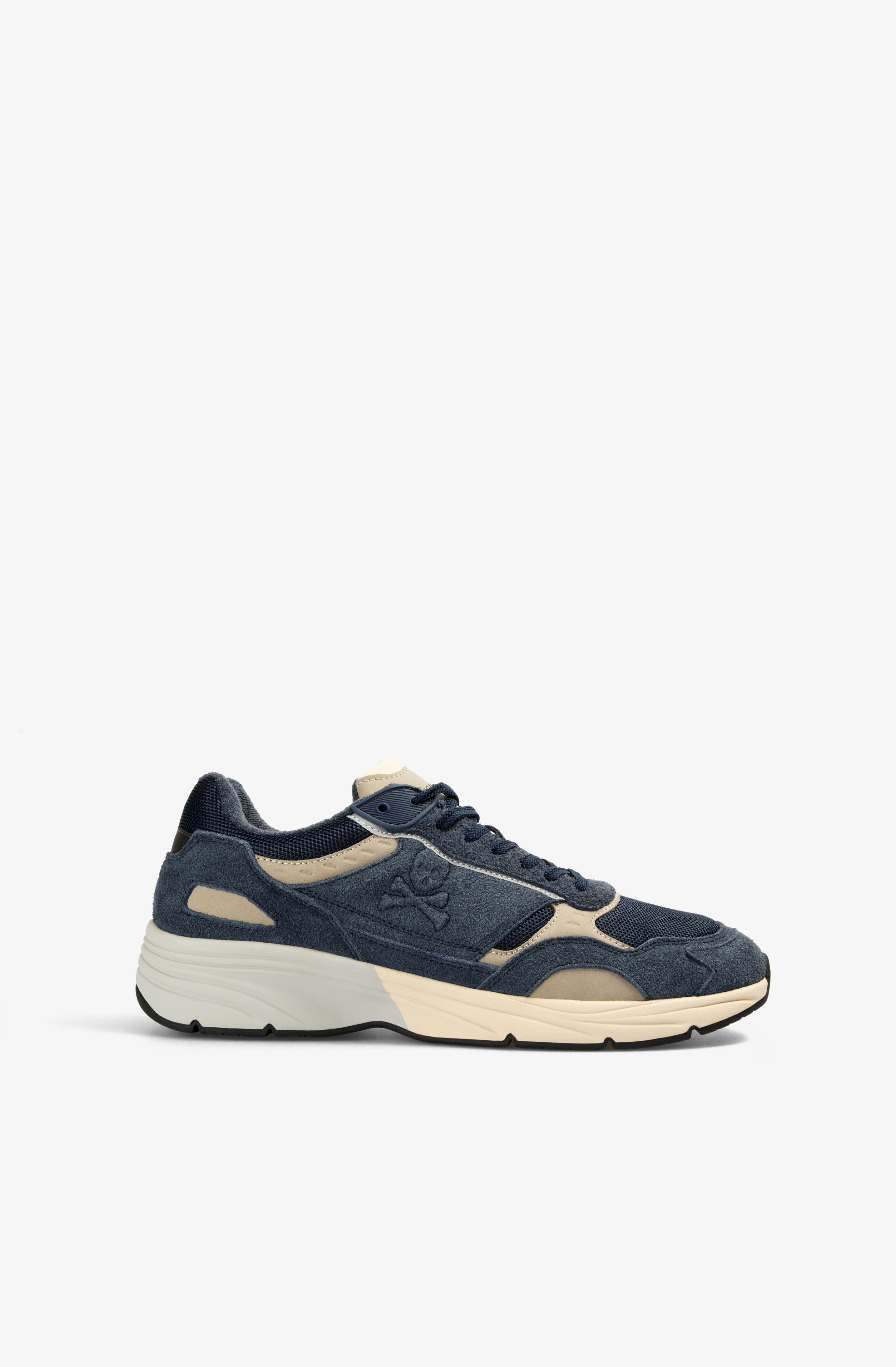 Suede Sneakers with Sports Sole, Alternate, color, Navy