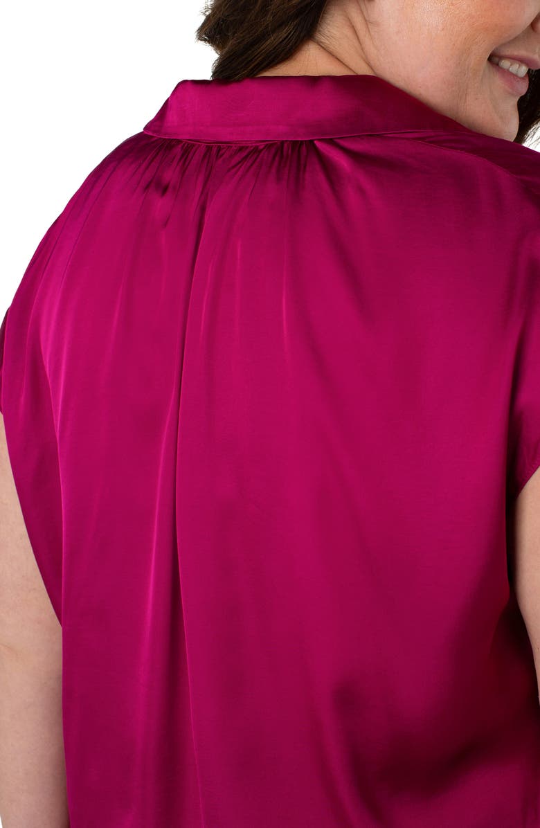 Liverpool Los Angeles Dolman Sleeve Satin Shirt, Alternate, color, Fuchsia Kiss