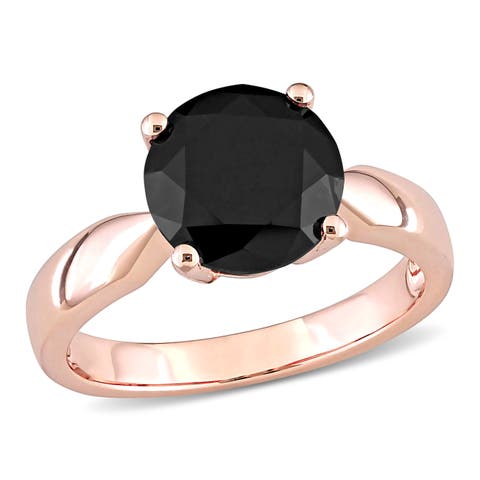 3 CTW Black Diamond Solitaire Ring 10K