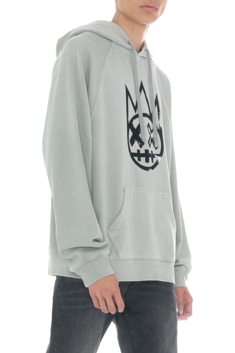 Shimuchan Flocked Logo Graphic Hoodie, Alternate, color, VINTAGE GREY