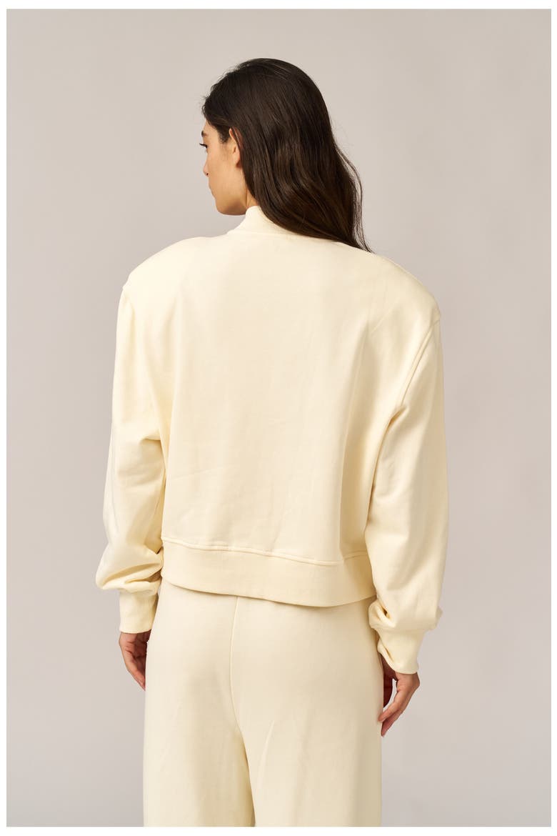 Cozy Coast Airport Bomber Sweatshirt, Alternate, color, Cream