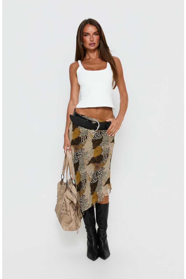 Suella Mixed Print Asymmetric Midi Skirt, Alternate, color, ANIMAL MULTI
