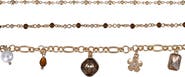 BADGLEY MISCHKA Triple-Row Charm Necklace