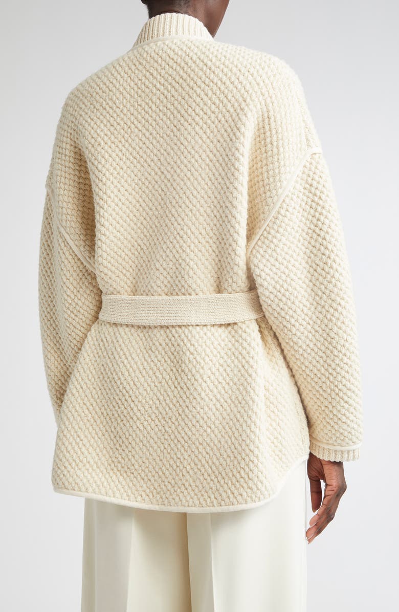 Altuzarra Gus Honeycomb Knit Sweater Jacket, Alternate, color, Ivory