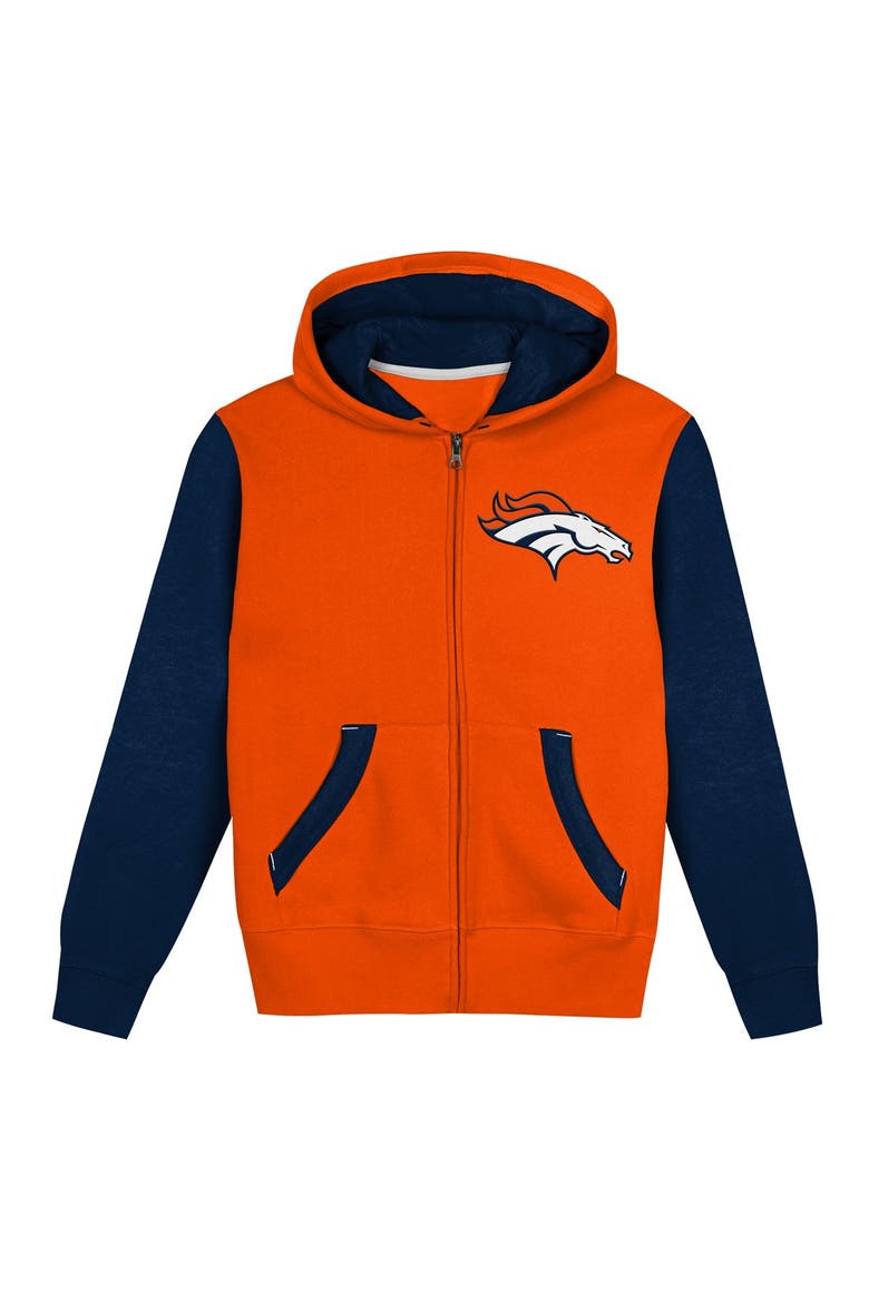 Toddler Outerstuff  Orange/College Navy Denver Broncos Stadium Colorblock Full-Zip Hoodie, Alternate, color, Orange