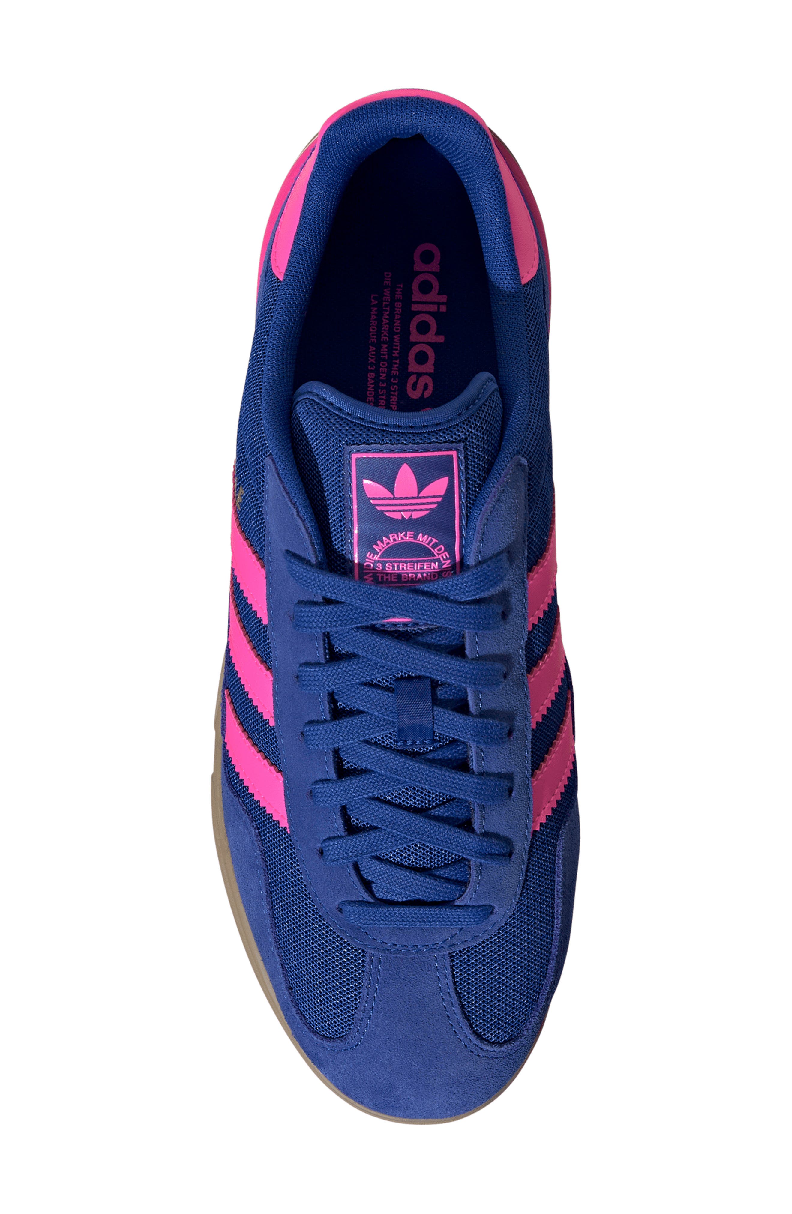 adidas Gender Inclusive Gazelle Sala Sneaker, Alternate, color, Royal Blue/ Lucid Pink/ White