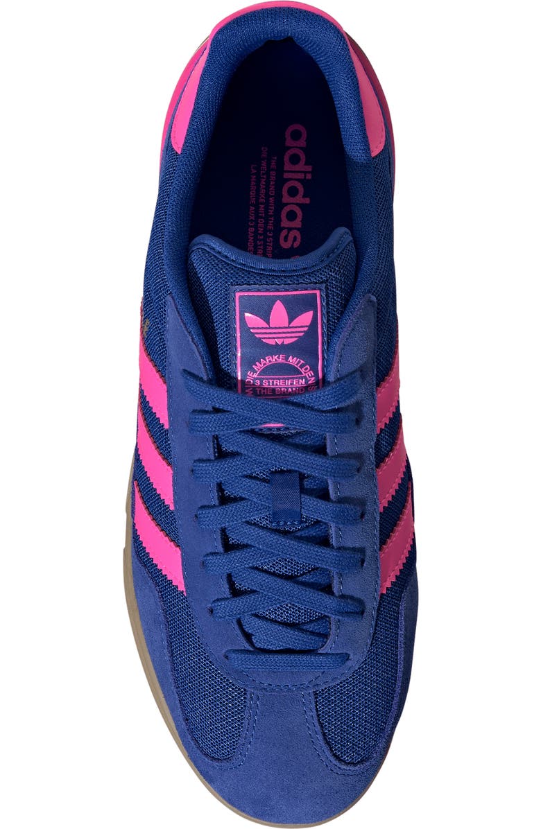 adidas Gender Inclusive Gazelle Sala Sneaker, Alternate, color, Royal Blue/ Lucid Pink/ White