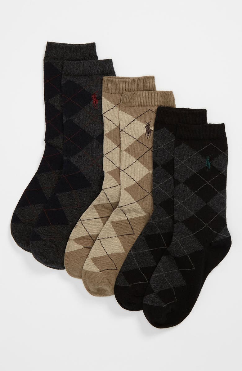 Polo Ralph Lauren Argyle Crew Socks, Main, color,