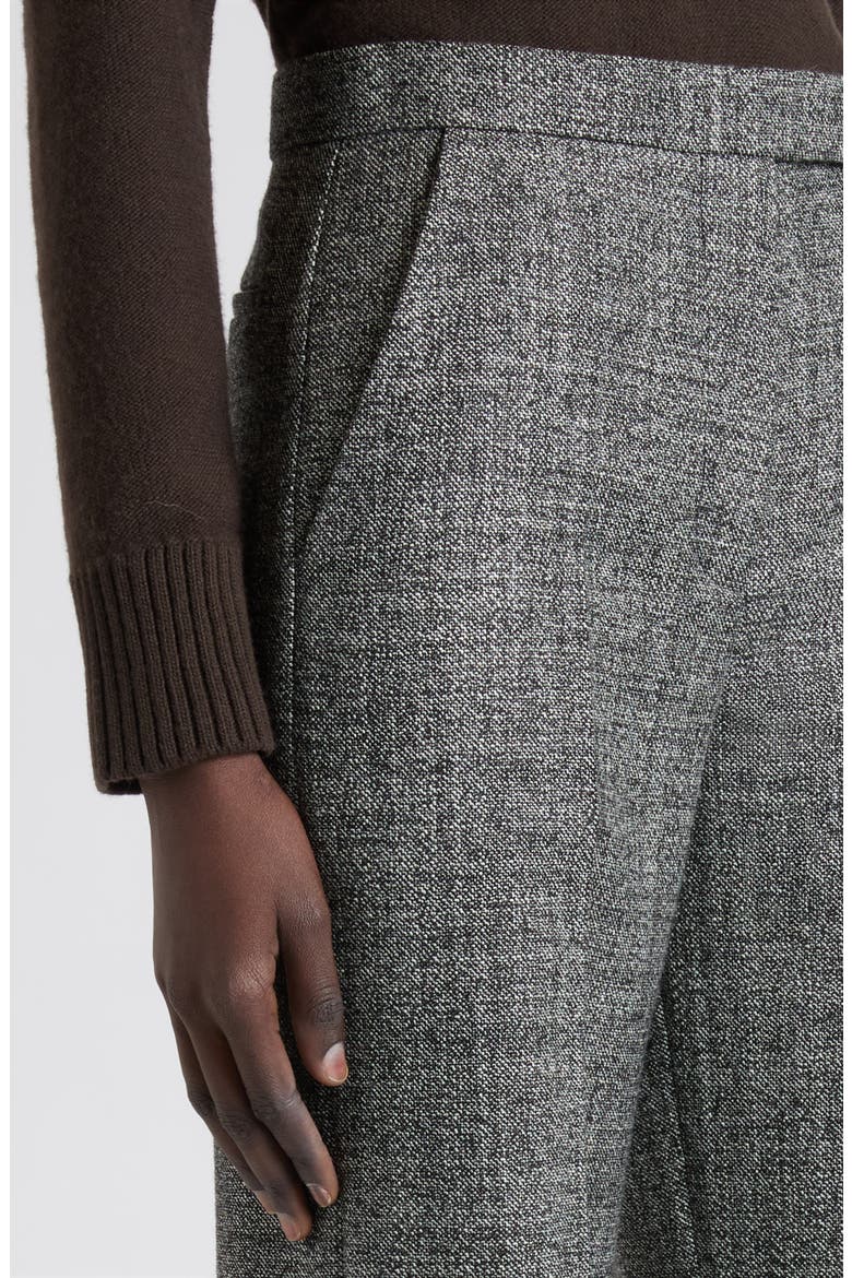 High Waist Virgin Wool Trousers, Alternate, color, WHITE/ BLACK