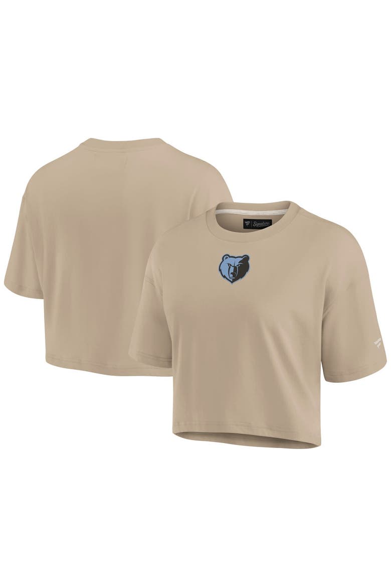 Women's Fanatics Signature Khaki Memphis Grizzlies Elements Super Soft Boxy Cropped T-Shirt, Alternate, color, Khaki