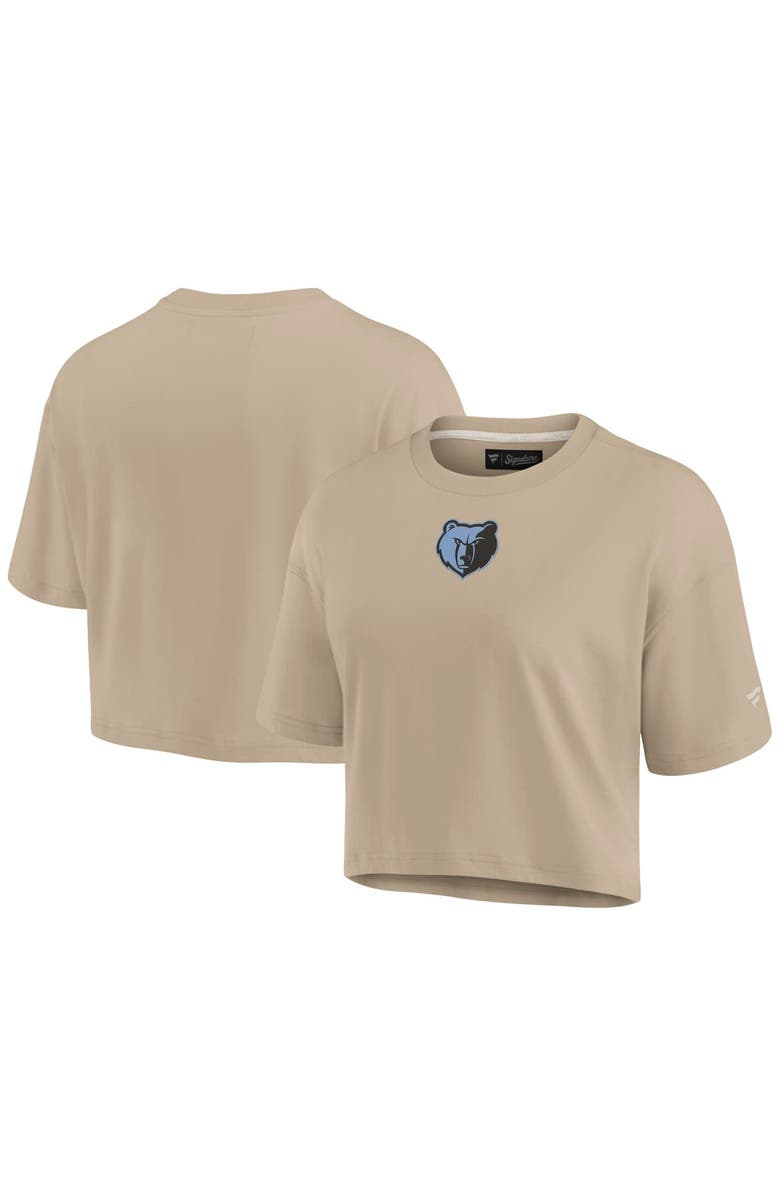 Fanatics Signature Women's Fanatics Signature Khaki Memphis Grizzlies Elements Super Soft Boxy Cropped T-Shirt, Alternate, color, Khaki