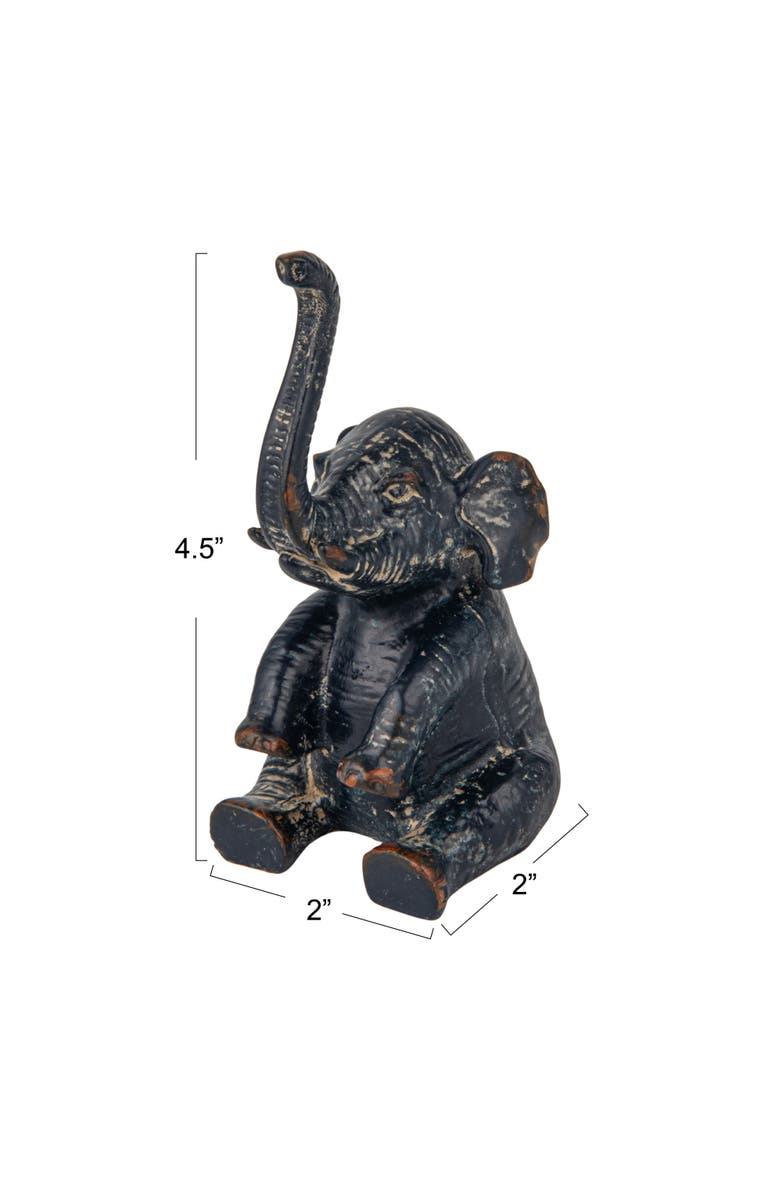 Storied Home Pewter Elephant Ring Holder, Alternate, color, Bronze