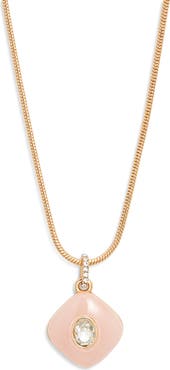 Nordstrom Domed Resin & Crystal Pendant Necklace