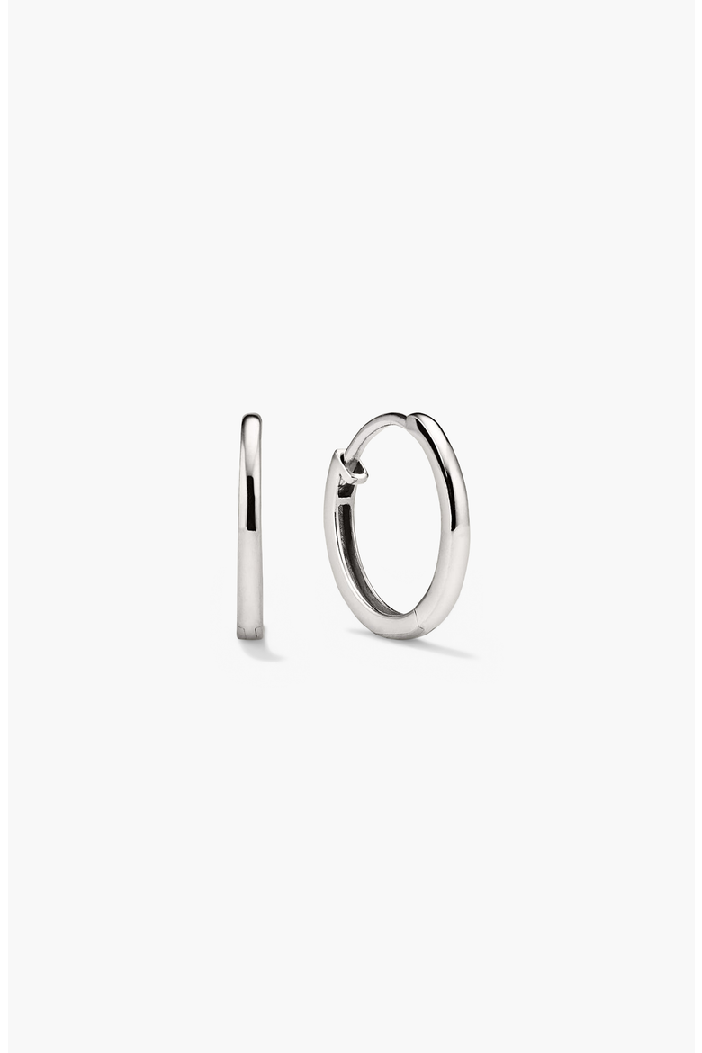 Easy Huggie Hoop Earrings, Main, color, 10k White Gold