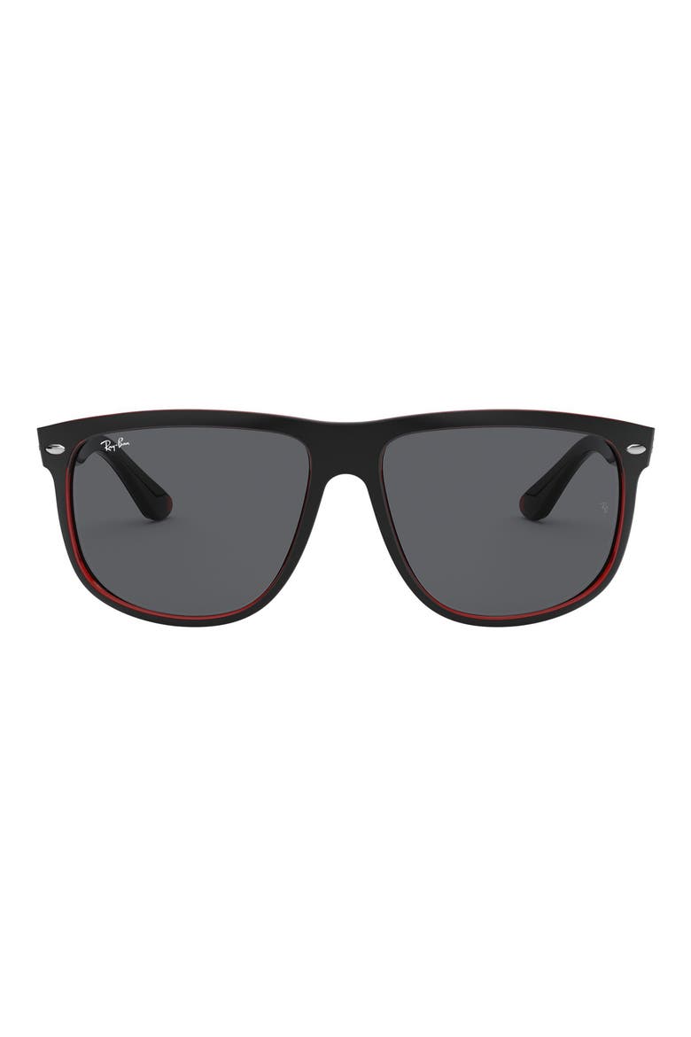 Boyfriend 60mm Flat Top Sunglasses, Main, color, BLACK