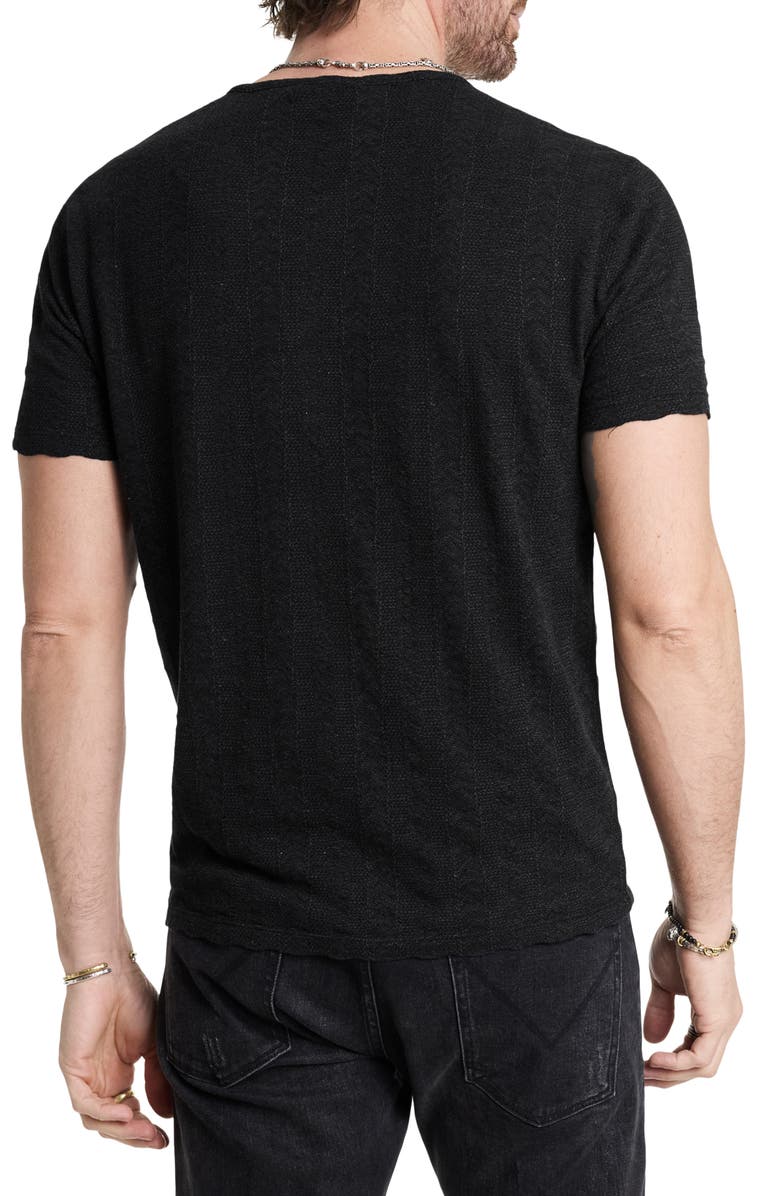 John Varvatos Madoc Texture Stripe Short Sleeve Henley, Alternate, color, 