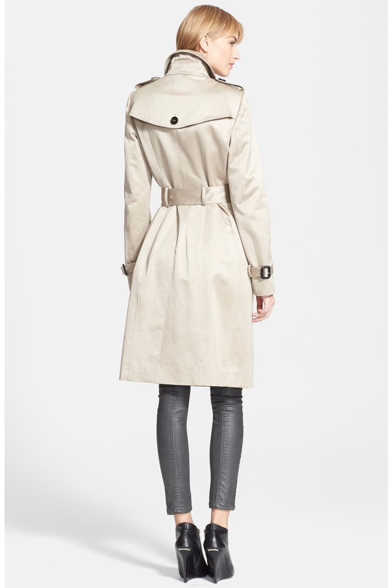Belted Sateen Trench Coat, Alternate, color, TRENCH