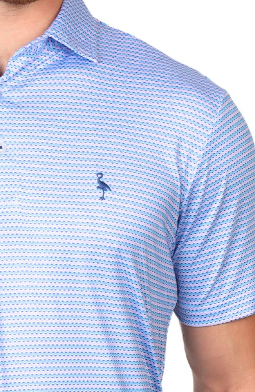 Shop Tailorbyrd Triton Stripe Performance Polo In Blue