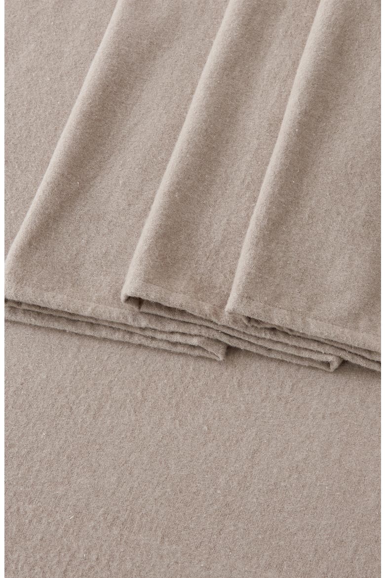 Heathered Turkish Cotton Blend Flannel Sheet Set, Alternate, color, HEATHERED LIGHT GREY