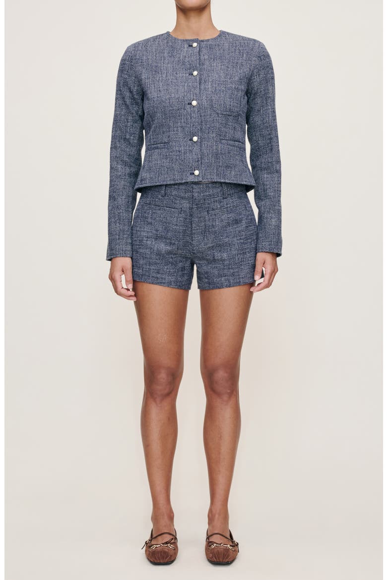 Ceia Crop Cotton & Wool Jacket, Alternate, color, EVERBLUE