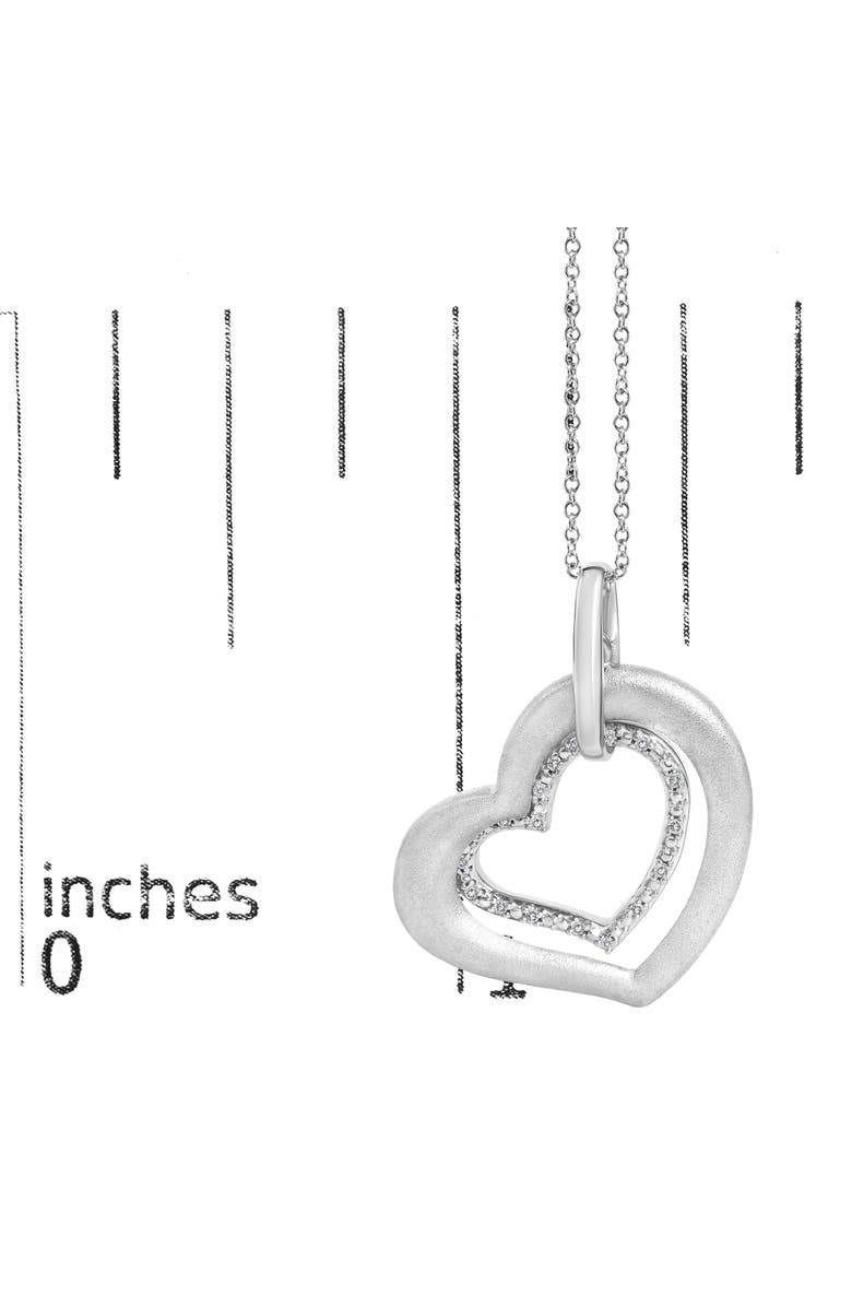 Haus of Brilliance Sterling Silver Diamond Accent Matte Finish Heart Pendant Necklace, Alternate, color, Silver