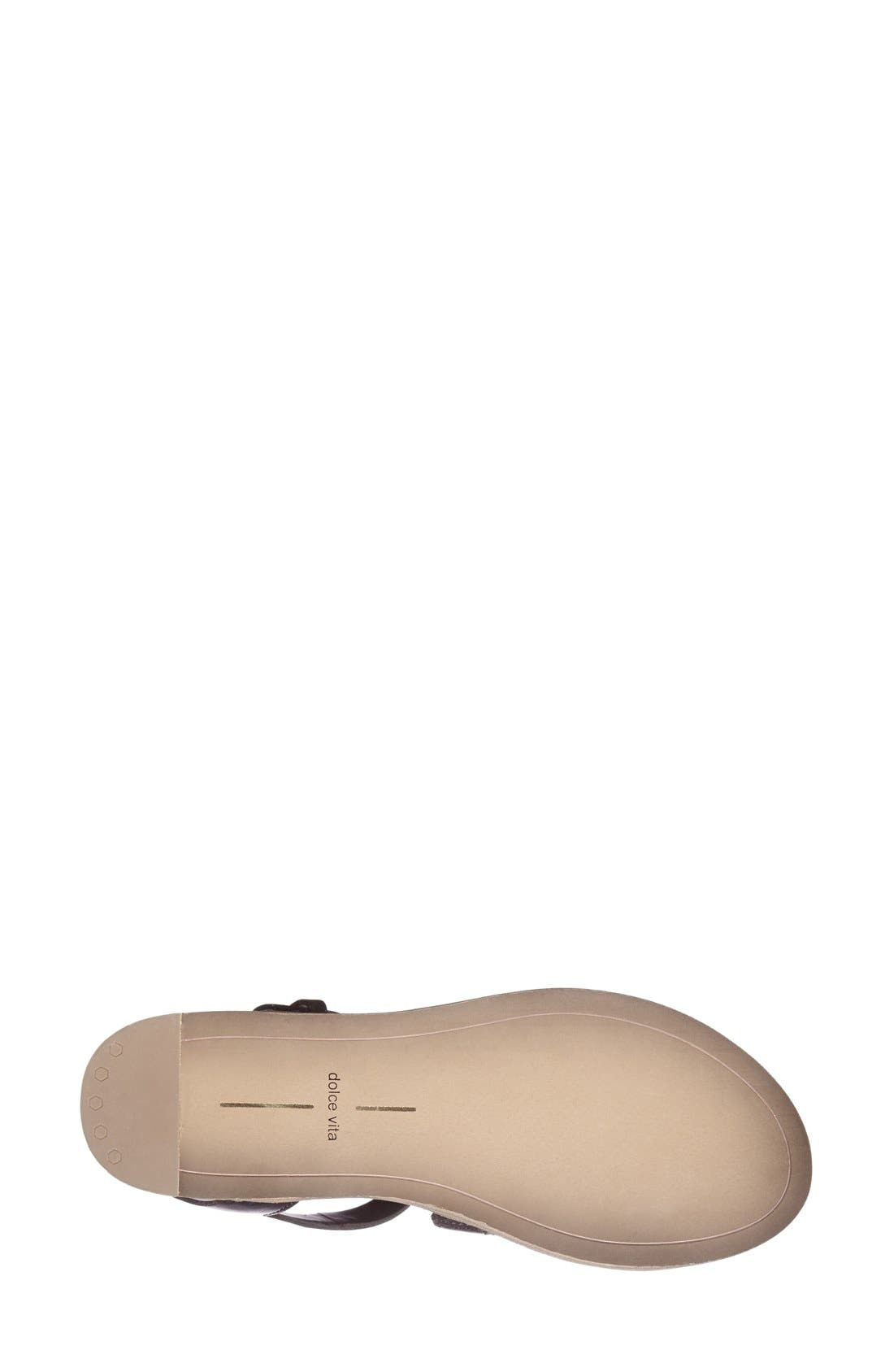 'Veya' Sandal, Alternate, color, BLACK LEATHER