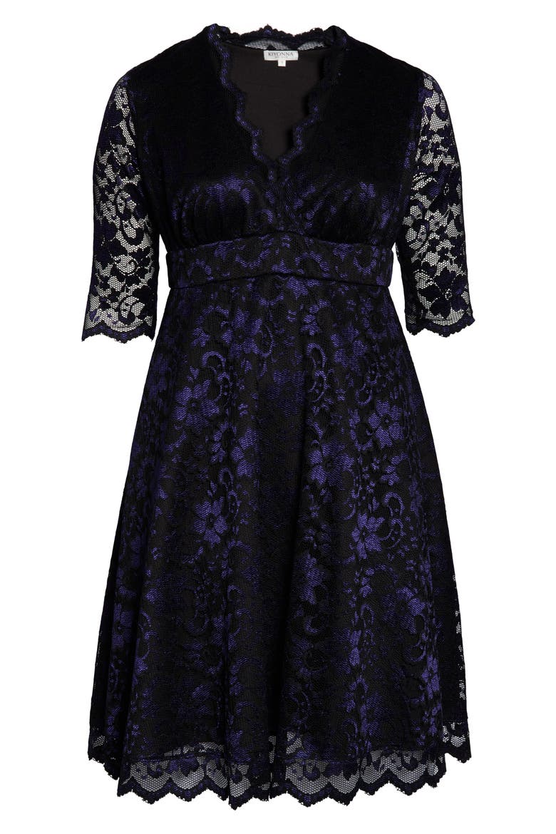 Mon Cheri Lace Cocktail Dress, Alternate, color, VIOLET NOIR