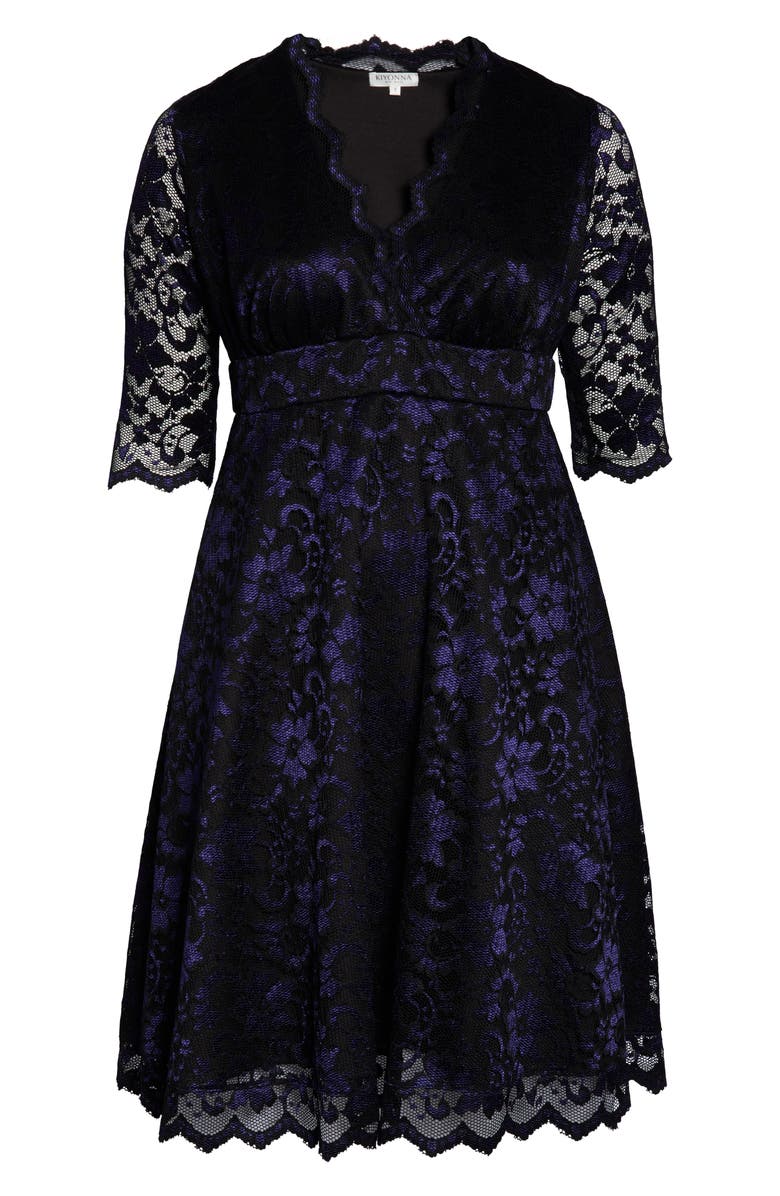 Kiyonna Mon Cheri Lace Cocktail Dress, Alternate, color, Violet Noir