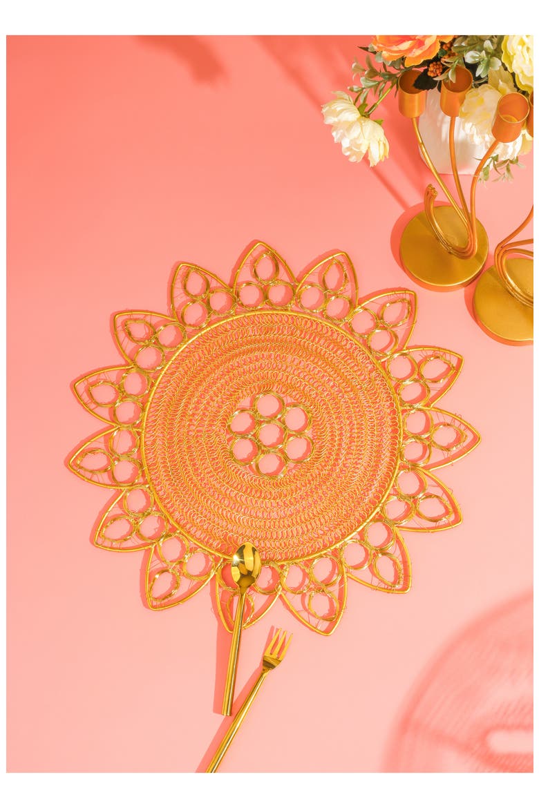 Gilded Radiance Metal Placemat, Alternate, color, GOLD
