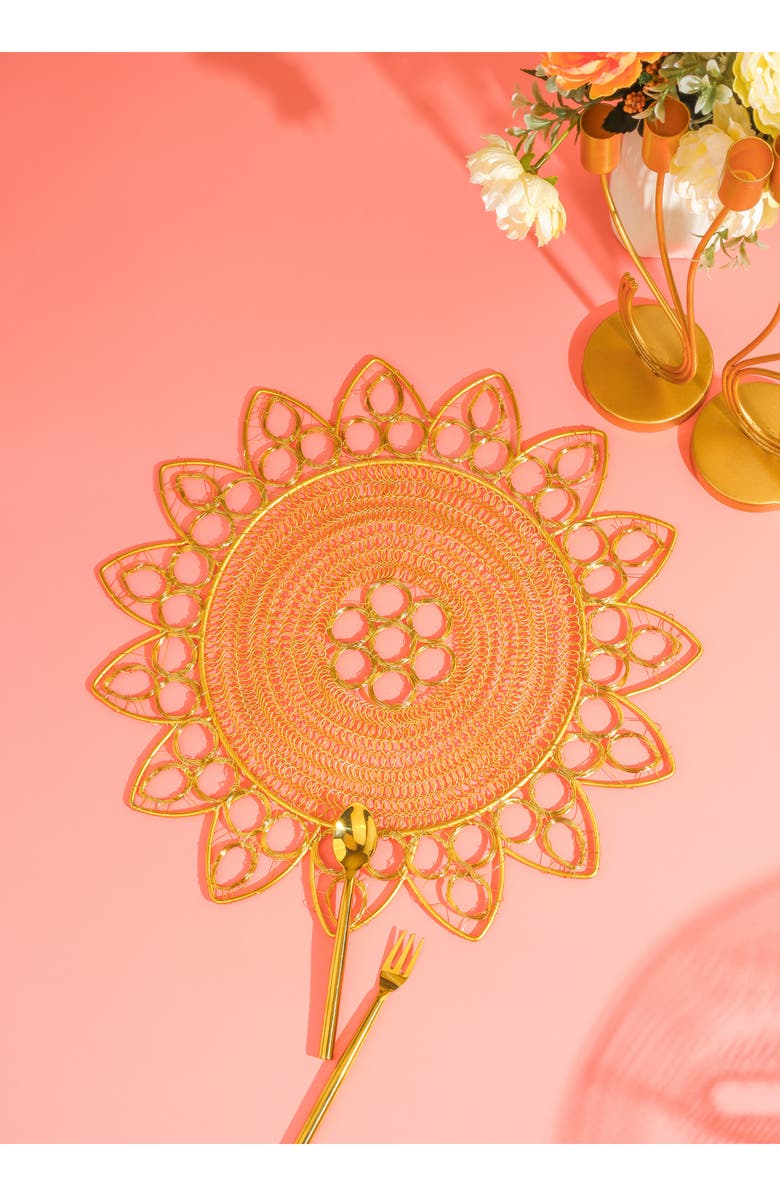 Tiramisu Gilded Radiance Metal Placemat, Alternate, color, Gold