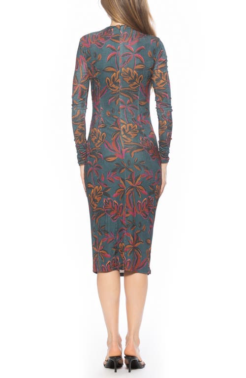 Alexia Admor Kim Bodycon Long Sleeve Midi Dress In Multi