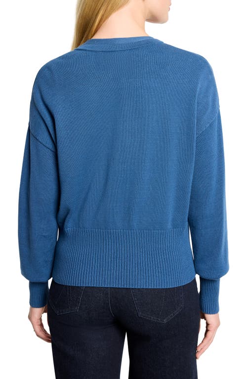 Nic + Zoe Nic+zoe Snap It Up Cardigan In Blue