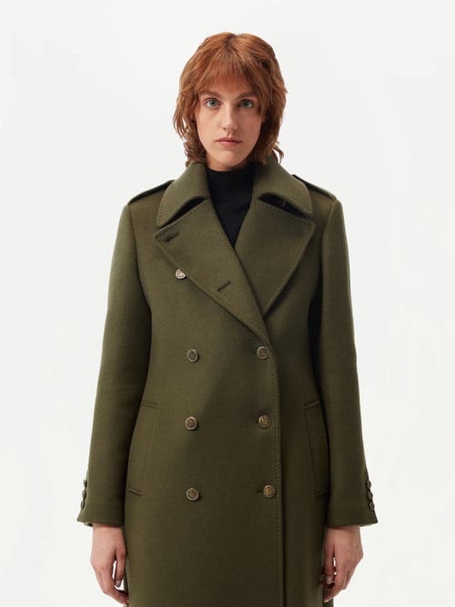Gobi Mongolian Cashmere Double-breasted Cashmere Coat In Green