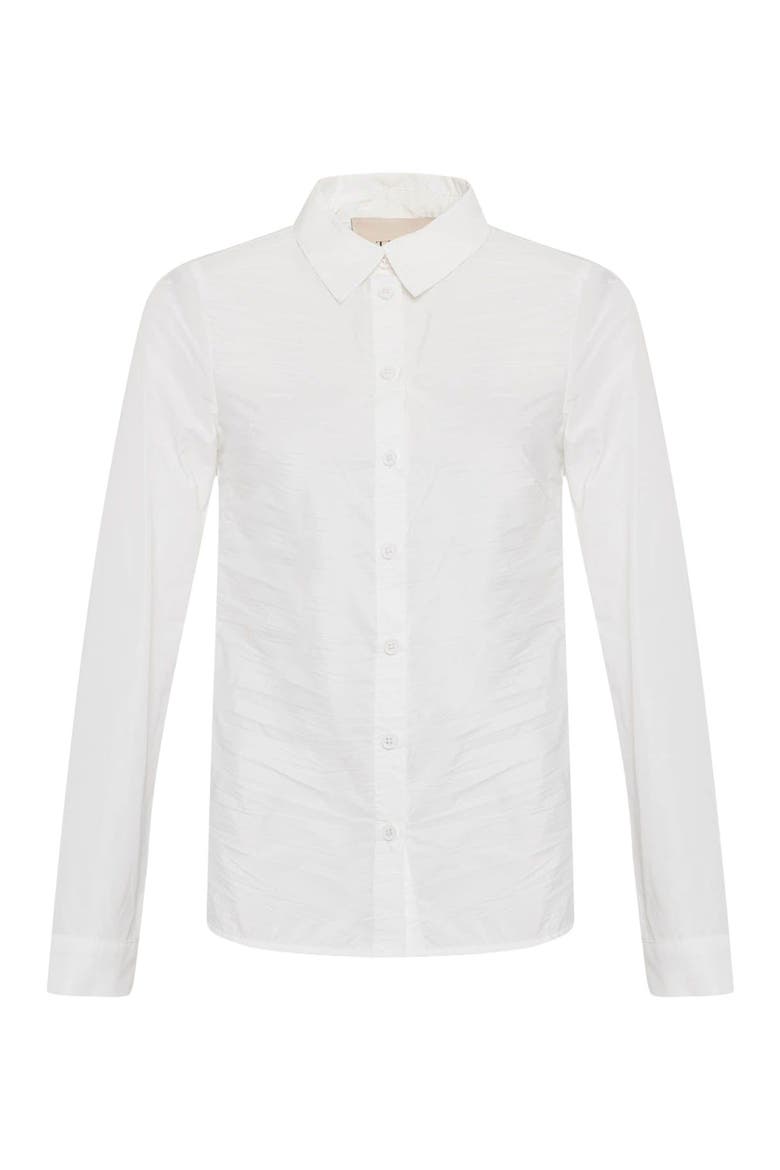 Theia Crushed Taffeta Shirt, Main, color, Coconut Milk