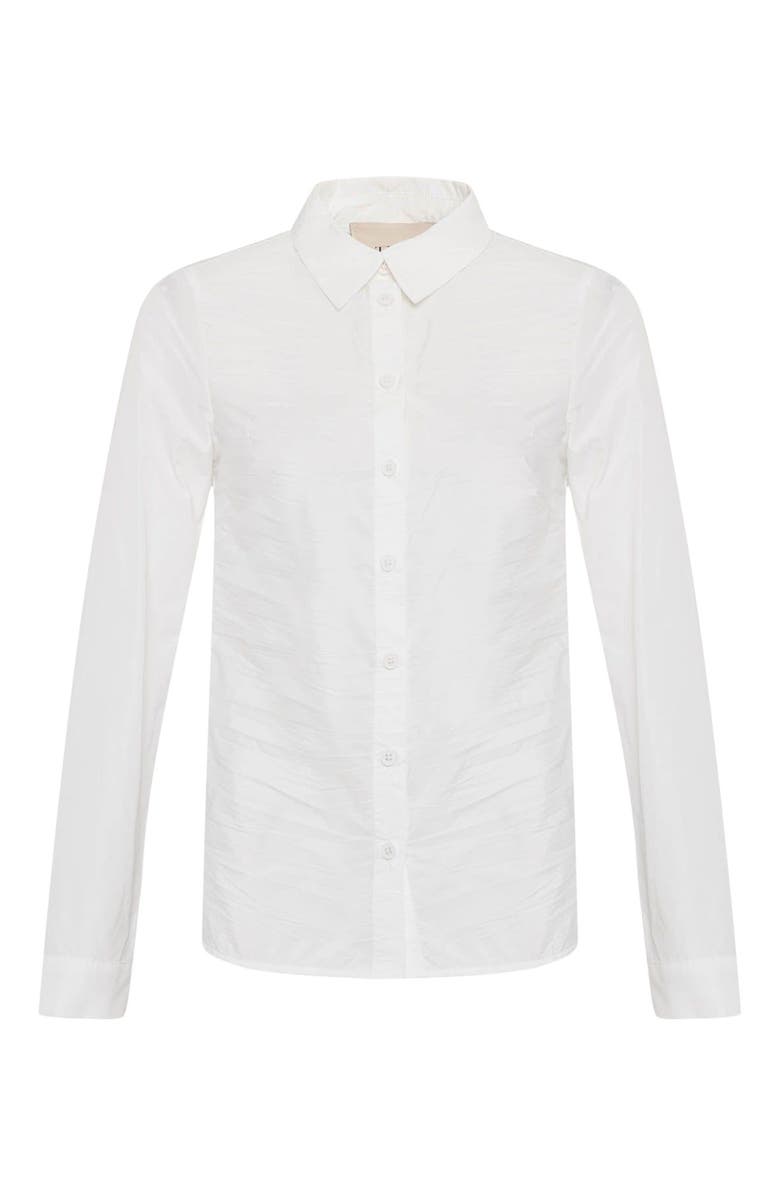 THEO The Label Theia Crushed Taffeta Shirt, Main, color, 